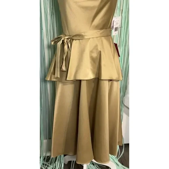 Gabby Skye Occasion Gold Fit & Flare Cocktail Dress, Homecoming, NWT, Size 6 - Picture 3 of 10